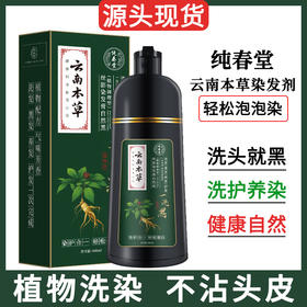 云南本草泡泡染发剂家用染膏草本在家一洗染黑发剂植物染发膏