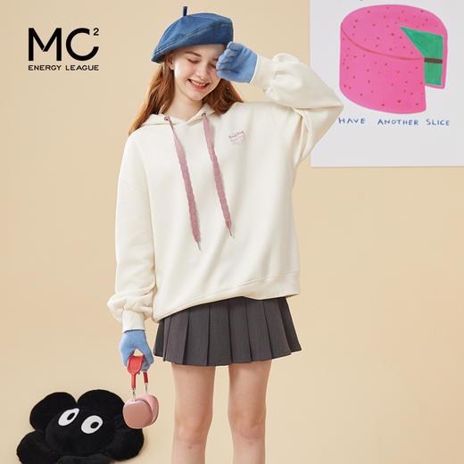 女装连帽爱心绣花打褶袖款卫衣-2973W3232027 商品图1