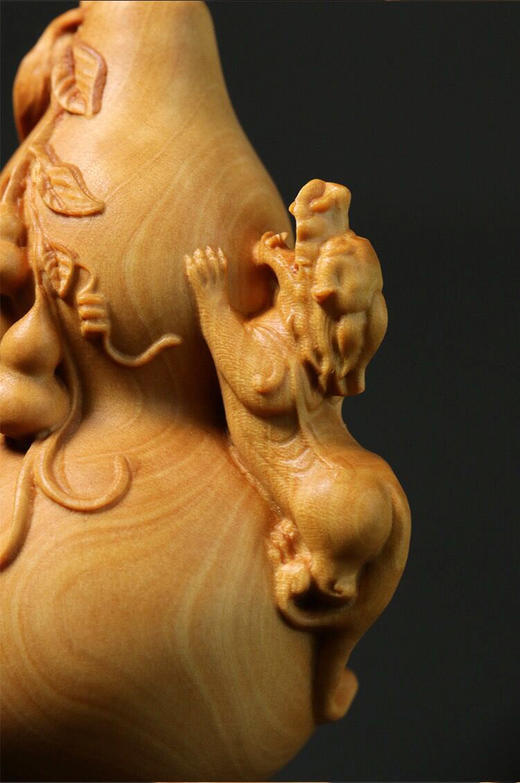 福寿双全°黄杨木大葫芦挂件(单个/款式随机) 商品图4