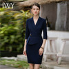 IWY/藏青色职业连衣裙女士七分袖收腰显瘦售楼部正装西装套裙Q781 商品缩略图1
