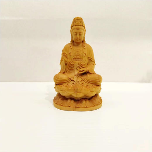 观音坐莲大（无净瓶款）°黄杨木摆件 商品图0