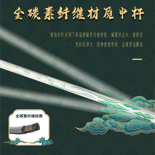 国羽严选的幸黄厂绿水青山国风羽毛球拍单拍正品全碳素纤维（非卖品） 商品图4