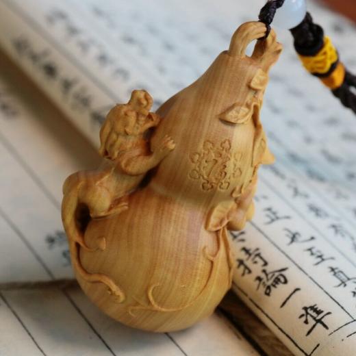 福寿双全°黄杨木大葫芦挂件(单个/款式随机) 商品图3