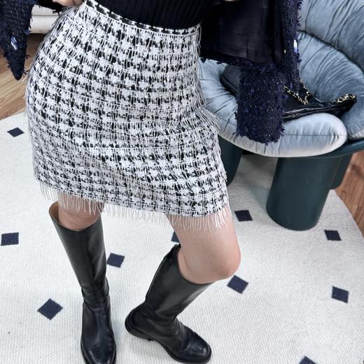 PIANAI冷小姐# 不一样的 Look / 黑白流苏小香半裙 商品图0