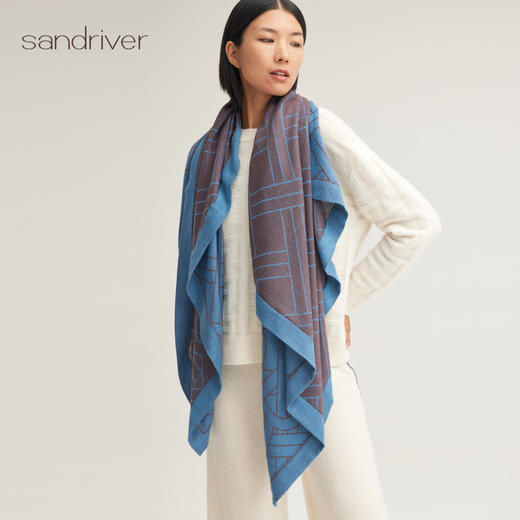 羊绒提花大方巾SJF95K004W 商品图0