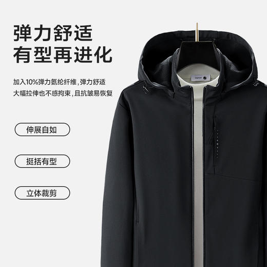【新款DTH】大依优型薄绒夹克外套可拆卸帽男宽松加肥加大码休闲上衣胖子连帽秋冬 商品图2
