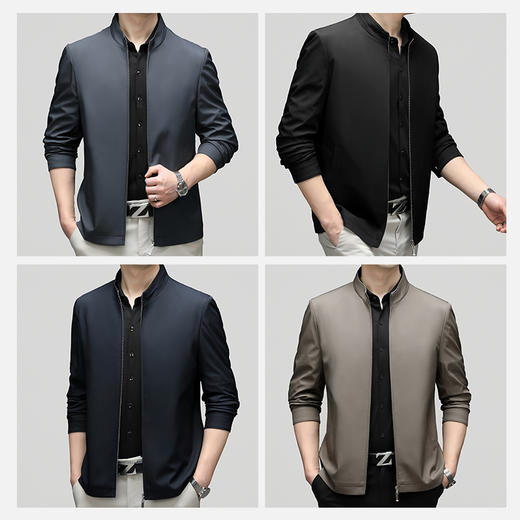 【新款DXS】大依优型夹克拉链立领经典加肥加大码上衣外套商务休闲男士秋装 商品图3