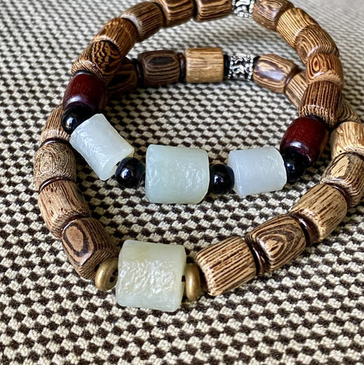 和田玉（白玉/糖白玉）藏式路路通手环 商品图3