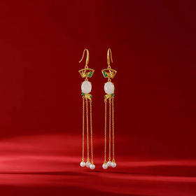 和田玉流苏耳环