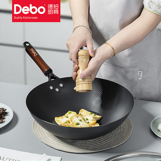 Debo德铂中式炒锅无涂层铁锅炒锅锅 商品图2
