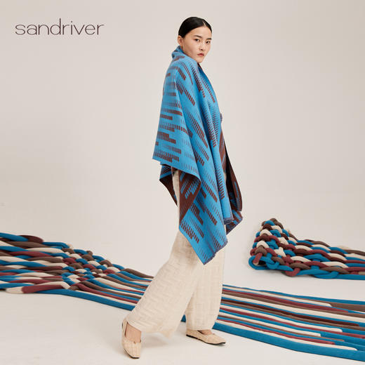 羊绒提花流苏围巾SJF95P006W 商品图3