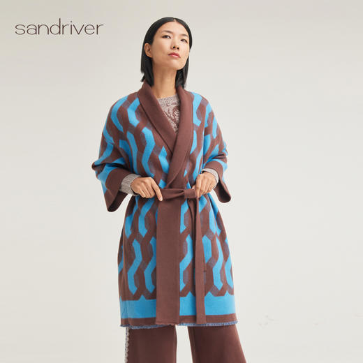 羊绒提花青果领睡袍SJF95W566W 商品图1