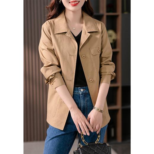 【现货7天】风衣女短款小个子上衣2023秋季新款韩版休闲系带时尚短外套 商品图4