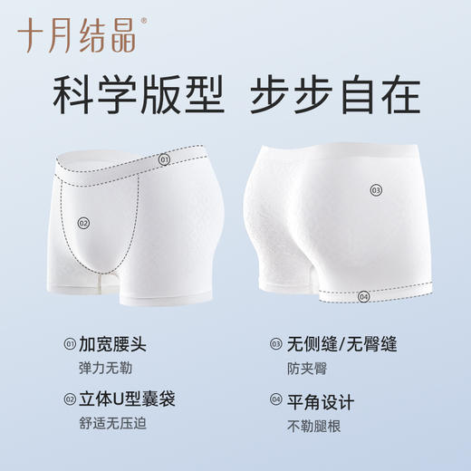 【男士出差旅游必备！】十月结晶男士一次性内裤免洗无缝平角出差旅游行陪产短裤，无缝平角设计，让你时刻保持清新干爽。ry-sh 商品图2