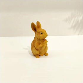 玉米兔°黄杨木摆件