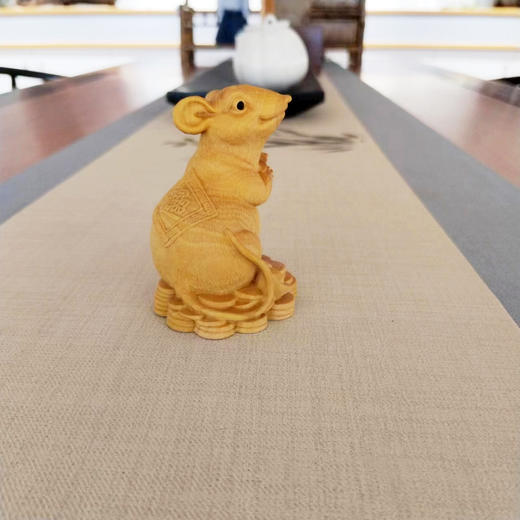 铜钱鼠°黄杨木摆件 商品图1
