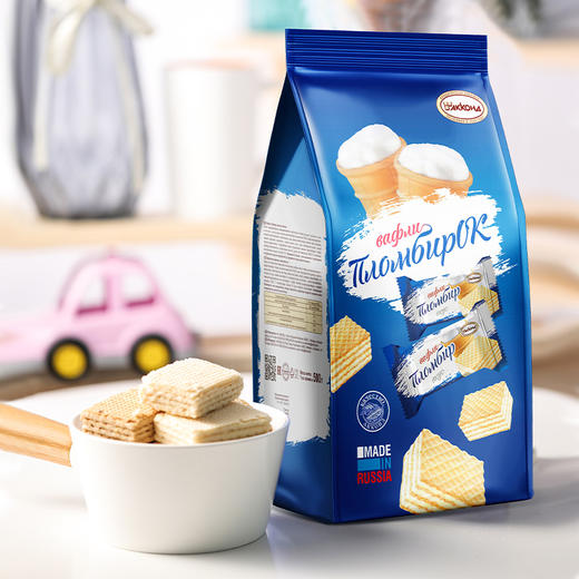 【超值2包装】俄罗斯老品牌 阿孔特威化饼干 冰淇淋/菲利莫/酸奶/奶酪味 408g/包（约25块/包） 任意口味组合 商品图1