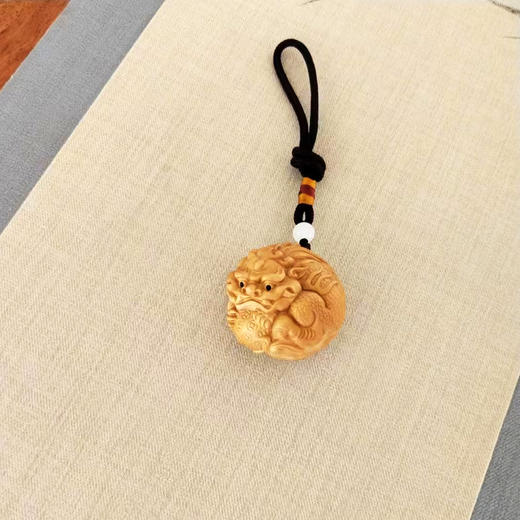 扁圆貔貅°原木黄杨挂件/手把件 商品图0