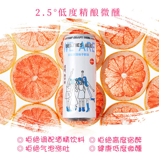 轩博 柚子微醺精酿啤酒 2.5°低度 330ml*24罐 商品图3