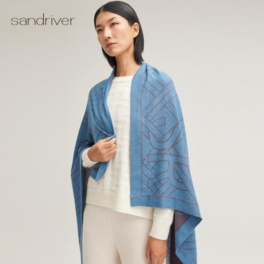 羊绒提花大方巾SJF95K004W 商品图1