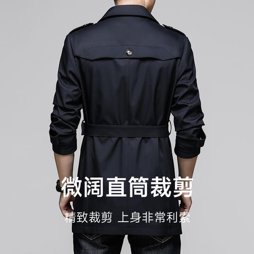 【新款DXS】大依优型中长款风衣翻领经典加肥加大码上衣外套商务休闲男士春秋 商品图3