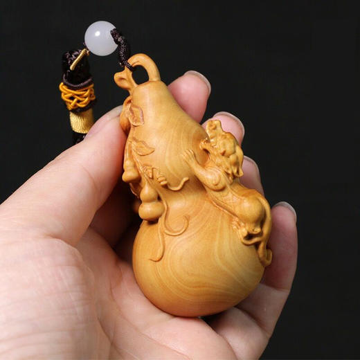 福寿双全°黄杨木大葫芦挂件(单个/款式随机) 商品图1