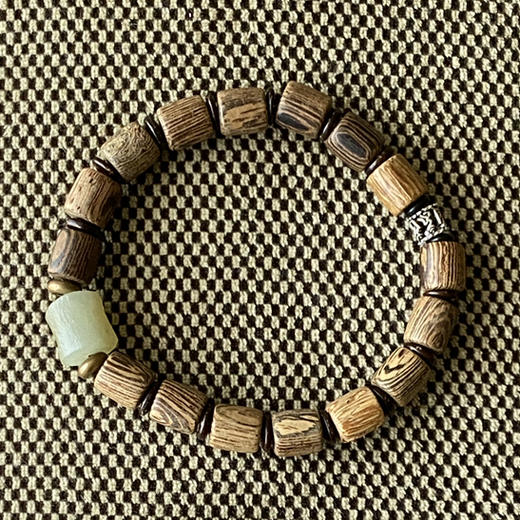 和田玉（白玉/糖白玉）藏式路路通手环 商品图1