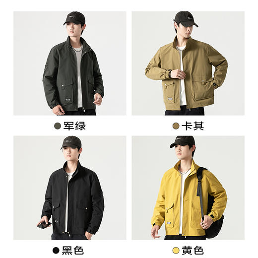 【圈】【新款DK】大依优型大码男装立领夹克加肥加大休闲夹克胖子宽松弹力运动外套上衣 商品图2