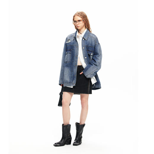 NUTH水洗复古做旧破洞牛仔夹克外套 商品图2