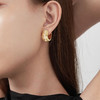 Oflye潮流饰品 欧美金色简约百搭拉丝压纹金属耳扣U型耳扣冷淡风耳环 商品缩略图1