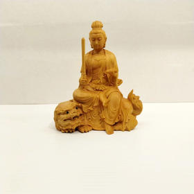 文殊菩萨(青狮坐骑)°黄杨木摆件
