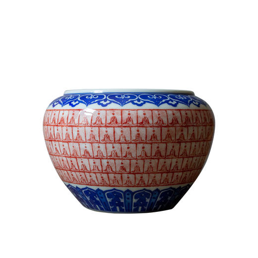 茶香记 千佛全红拓印大水洗 詺兮清窑 青花拓片 明艳雅致 赏用皆宜 商品图4