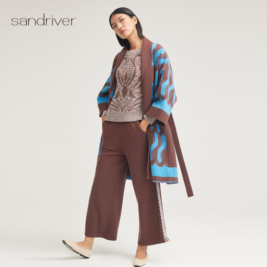 羊绒提花青果领睡袍SJF95W566W 商品图4