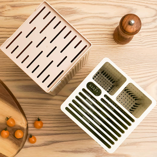 【沥水刀具+筷子筒】厨房刀架台面家用多功能置物架 菜刀筷子筒收纳架一体沥水架 商品图3