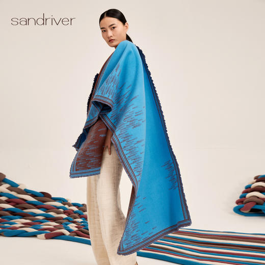 羊绒长款提花围巾SJF95P008W 商品图1