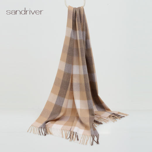羊绒格子围巾SJF95P600W 商品图0