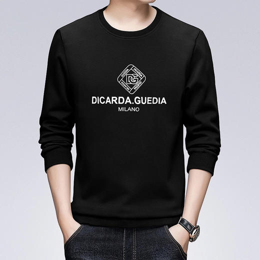 【一口价】【新款DX】大依优型大码圆领印花卫衣长袖加肥加大休闲运动上衣男打底衫胖子300斤 商品图0