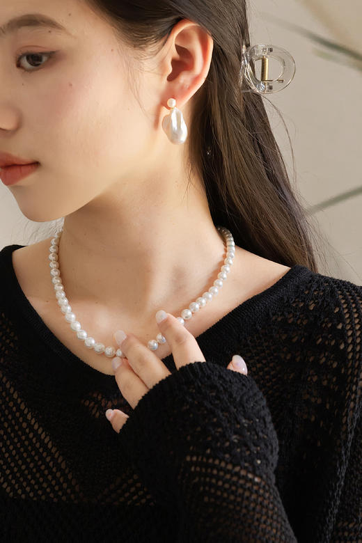 珍珠系列~~项链7-8mm 淡水极光基本无暇近圆，叠带更美～～项链长43cm-- 商品图4