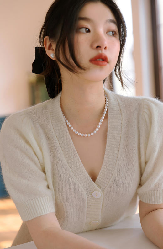 珍珠系列~~项链7-8mm 淡水极光基本无暇近圆，叠带更美～～项链长43cm-- 商品图7