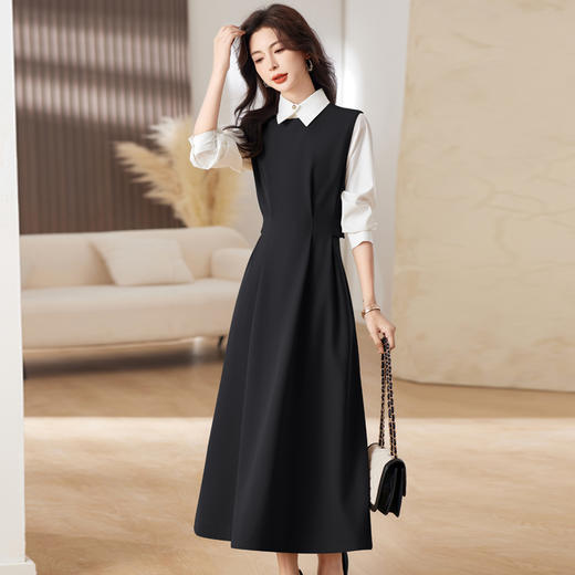 春秋新款，高腰长款过膝连衣裙两件套HR-MSC3035 商品图3