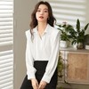 百姿 翻领拼接衬衫2023秋季新款设计感小众名媛气质长袖衬衣23106 商品缩略图2
