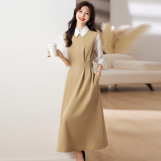 春秋新款，高腰长款过膝连衣裙两件套HR-MSC3035 商品图2