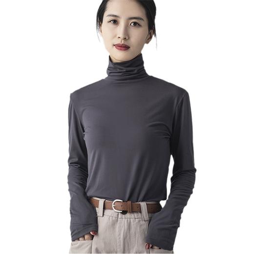 【两种领型 多色百搭】韩版高领打底衫 秋冬内搭修身 堆堆领 外穿打底 上衣长袖 商品图4