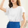 百姿 简约套头雪纺衫2023夏季新款休闲圆领百搭短袖T恤女231197 商品缩略图1