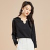 百姿基础款衬衣女装2022秋季新款纯色套头上衣通勤都市风长袖衬衫 商品缩略图2