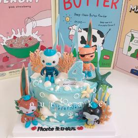 海底小纵队卡通玩偶蛋糕（至少需提前3天以上预定）-低糖处理无添加