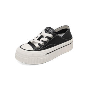 西村名物2023年秋季新款厚底拼色运动鞋圆头潮流百搭板鞋D23CM32651