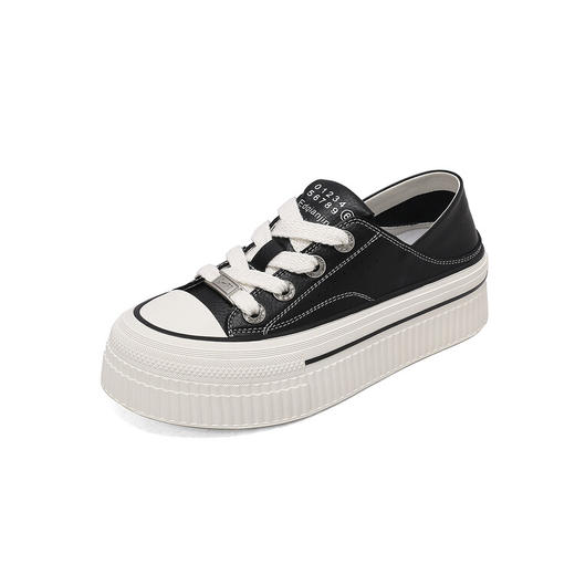 西村名物2023年秋季新款厚底拼色运动鞋圆头潮流百搭板鞋D23CM32651 商品图0