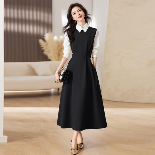 春秋新款，高腰长款过膝连衣裙两件套HR-MSC3035 商品图4