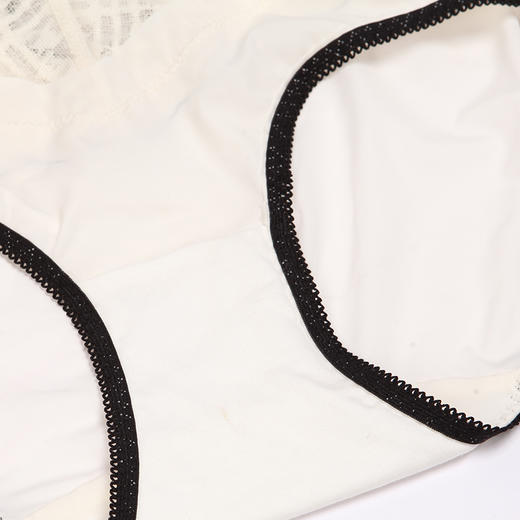 都市丽人薄透丝滑蕾丝+泳布中腰平角女士内裤纯色内裤新年本命年红品LP32M5 商品图8